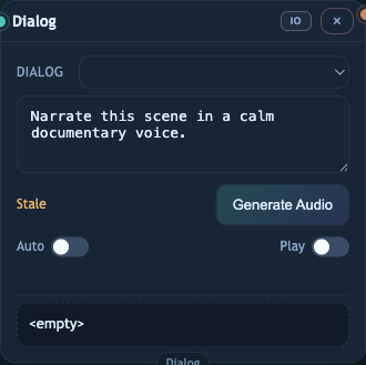 Dialog node in ThreaderGen.