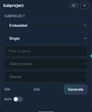 Subproject node in ThreaderGen.